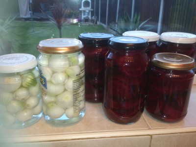 after pickling onions and beetroot