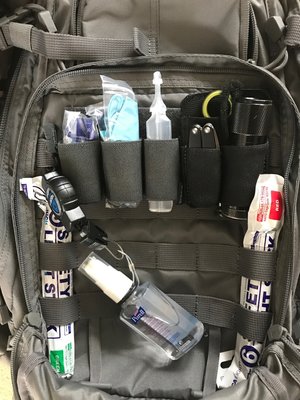 Front pocket showing Rip-out panels